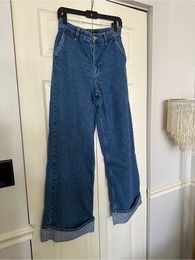 ASOS Wide-Leg High-Rise Blue Denim Jeans
